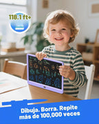 Tableta de escritura LCD de 12 pulgadas para niños, bloc de dibujo para colorear, tablero de garabatos sin desorden, juguetes de viaje en avión para niños y niños pequeños, esenciales para