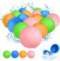 Globos de agua reutilizables, 16 unidades, bolas de agua de llenado rápido, juguetes para niños de 4 a 8 años de edad, globos de agua magnéticos autosellantes recargables para fiestas de verano, piscina, juguetes de playa al aire libre