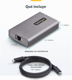 StarTech Adaptador Ethernet USB4 de 10 GbE, Thunderbolt 3/4/5