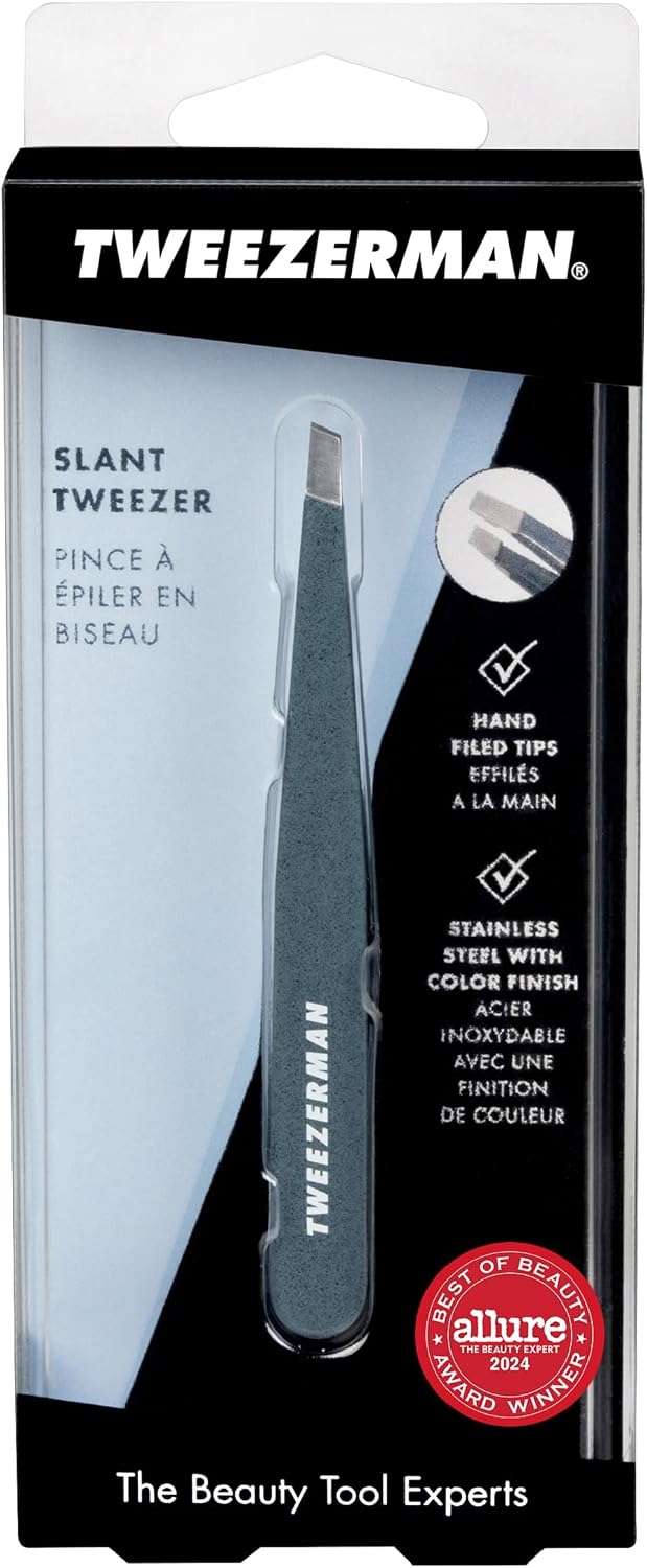 Tweezerman - Pinzas inclinadas de acero inoxidable, pinzas para cej...