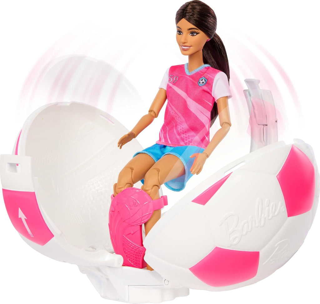 Barbie Muñeca y accesorios para jugador de fútbol Team Roll and Reveal