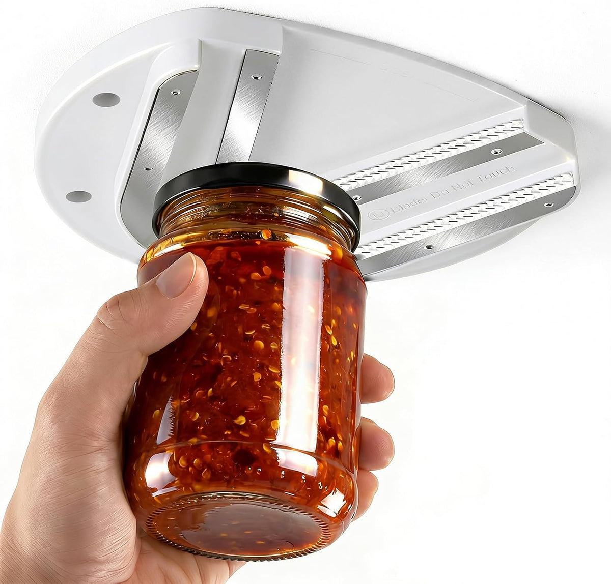 Abrelatas de gabinete montado para manos débiles, personas mayores con artritis, ranuras dobles en forma de U, abrebotellas de agarre para tapa de cualquier tamaño, herramienta de acero inoxidable 304