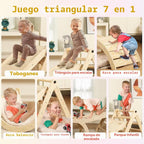 Pikler - Juego de triángulos con cojín, 7 en 1, juguetes de escalada para