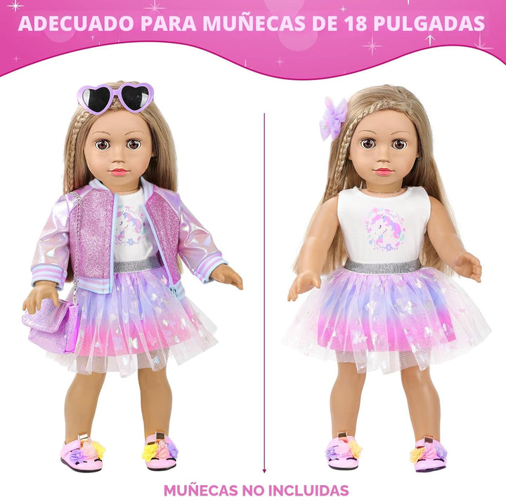 Set de Maquillaje y Ropa para Muñeca Americana de 18 Pulgadas Inclu...