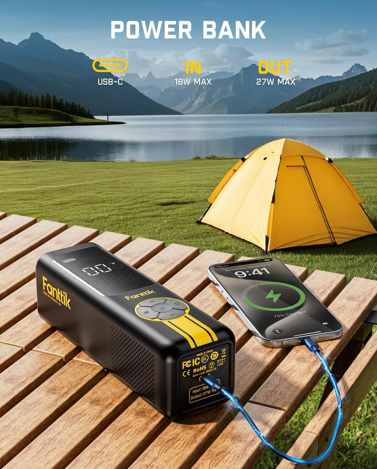 Fanttik X10 Inflador de Neumáticos Cruz Compresor de Aire Portátil,...