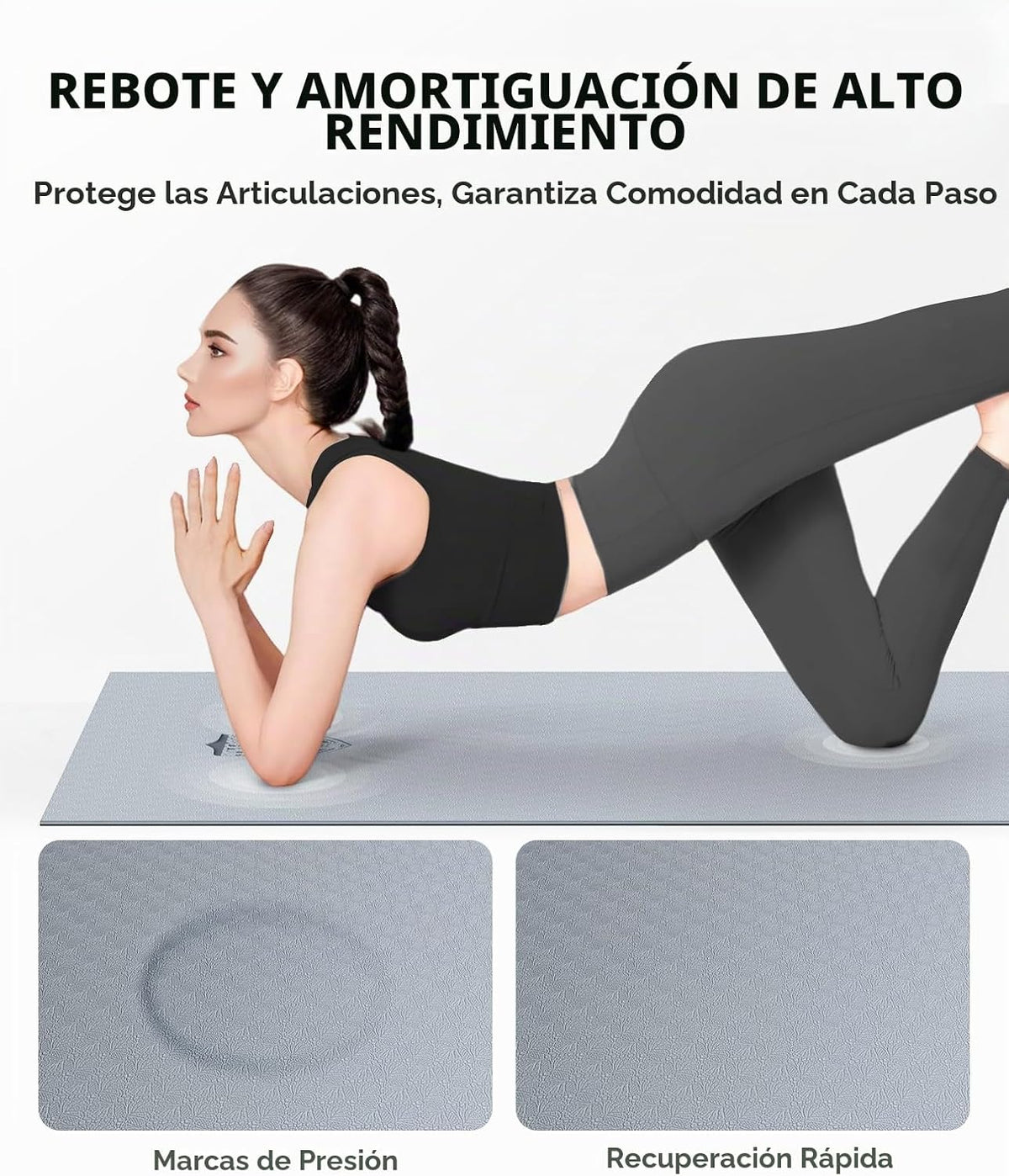 HAPBEAR Esterilla de Yoga Grande - 72"x36" Extra Ancha - 1/4" de Espesor PVC Dual Color | Superficie Antideslizante y Alto Amortiguamiento - Ideal para Yoga, Pilates y Entrenamientos en Casa - Bolsa de Malla Bolsa de Regalo