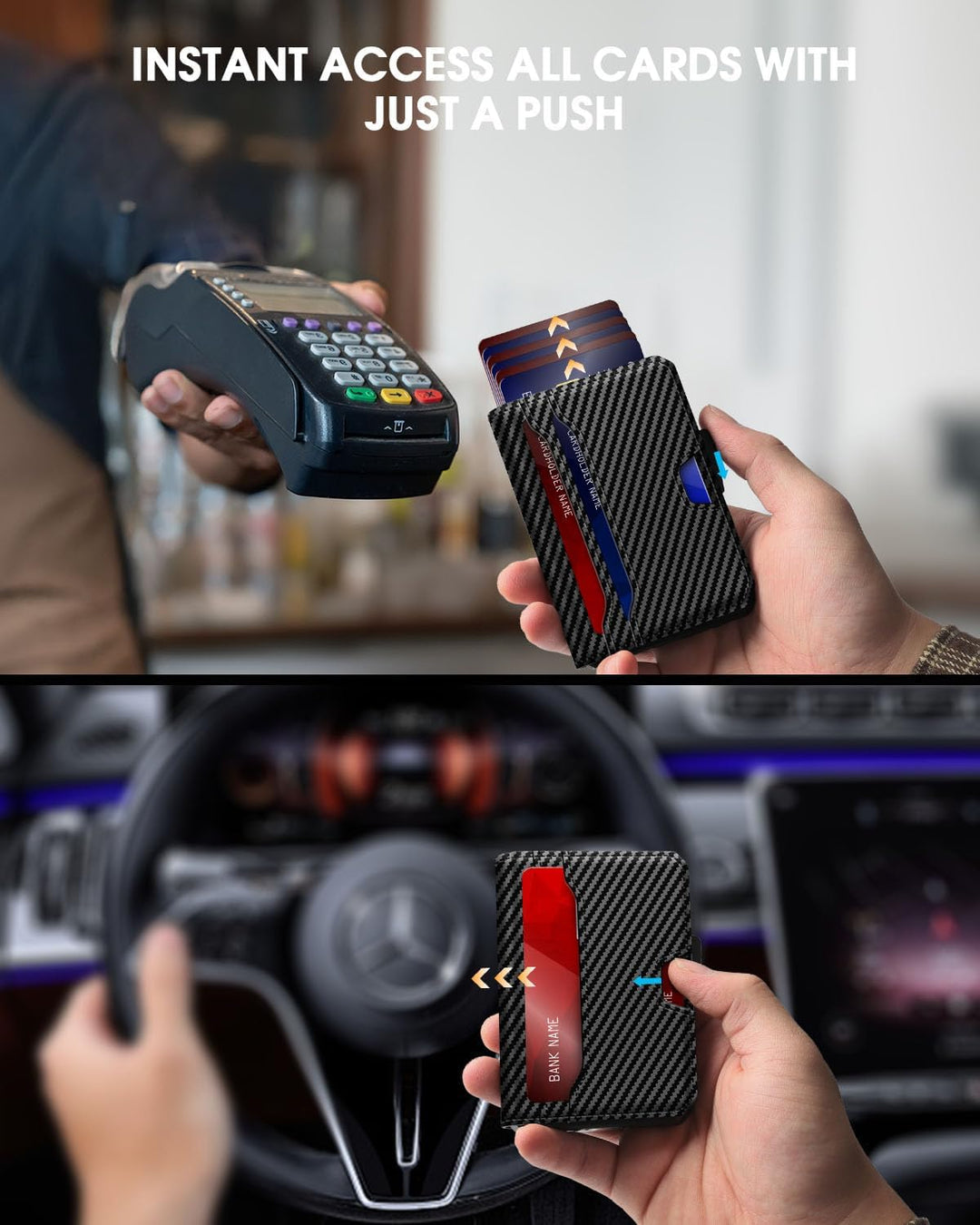 GAOCHALE Billetera AirTag para Hombre con Tecnología RFID, Tarjeter...
