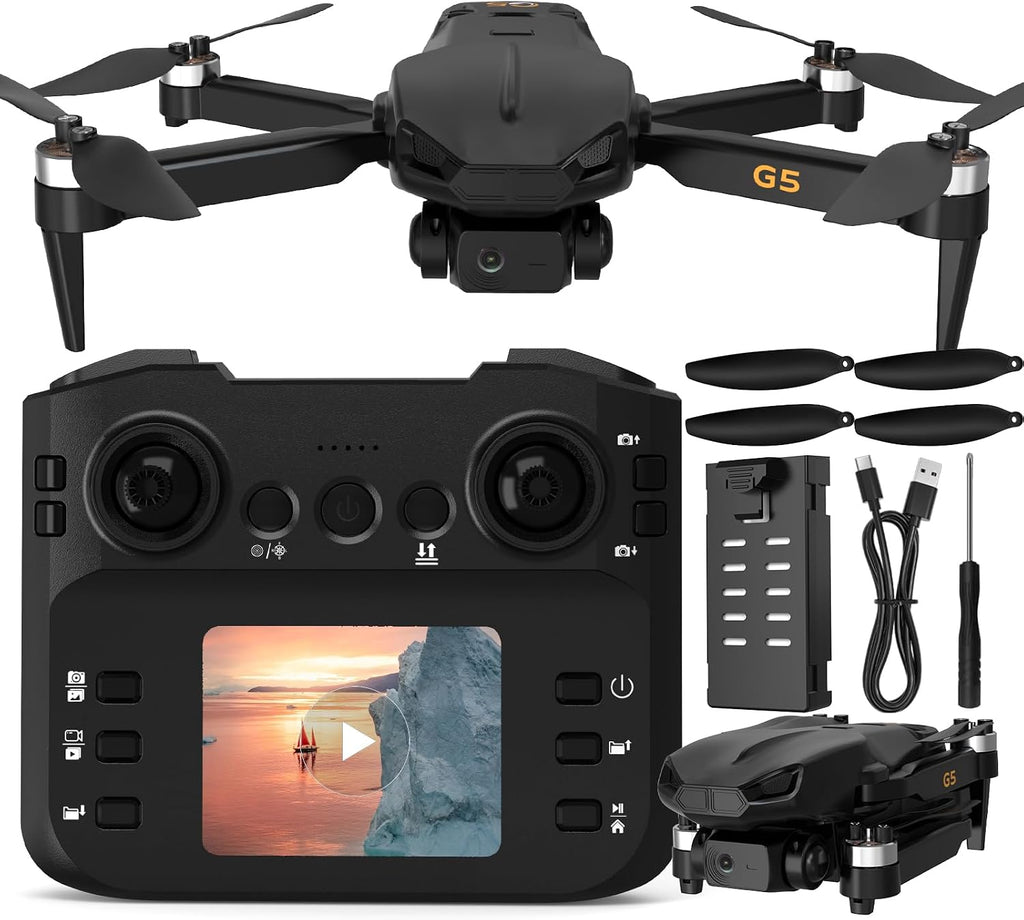 Drone plegable con cámara HD 1080P para adultos y principiantes, cuadricóptero portátil con posicionamiento de flujo óptico, lente ajustable eléctrica de 90°, ajuste de velocidad, vuelo estable