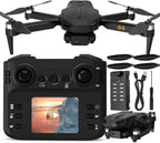 Drone plegable con cámara HD 1080P para adultos y principiantes, cuadricóptero portátil con posicionamiento de flujo óptico, lente ajustable eléctrica de 90°, ajuste de velocidad, vuelo estable