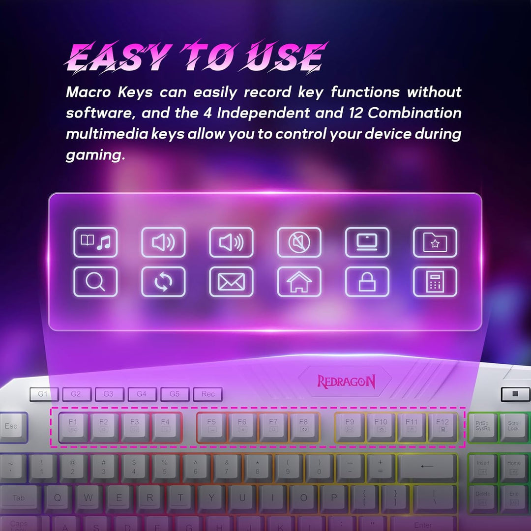 Redragon Teclado y Ratón Gaming Programables Actualizados, Teclado...