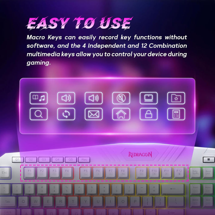 Redragon Teclado y Ratón Gaming Programables Actualizados, Teclado...
