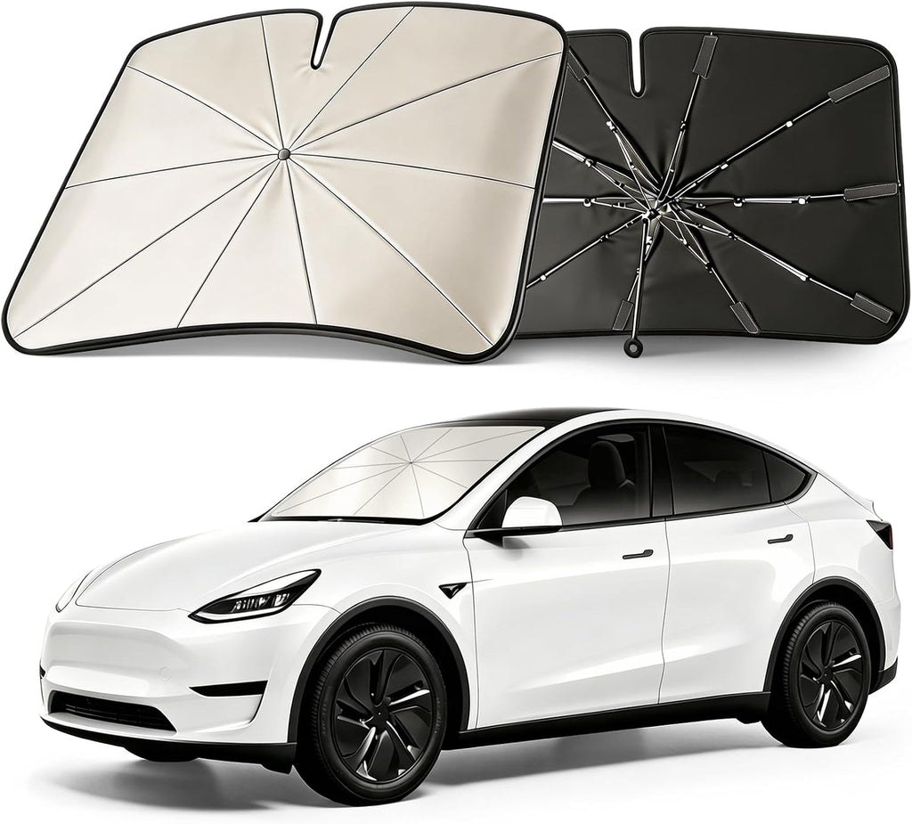 Mihen Parasol para parabrisas para automóvil, tamaño universal [bloquea 100% la luz solar y la sensación de enfriamiento del hielo] Parasol plegable para ventana delantera de automóvil, aislamiento