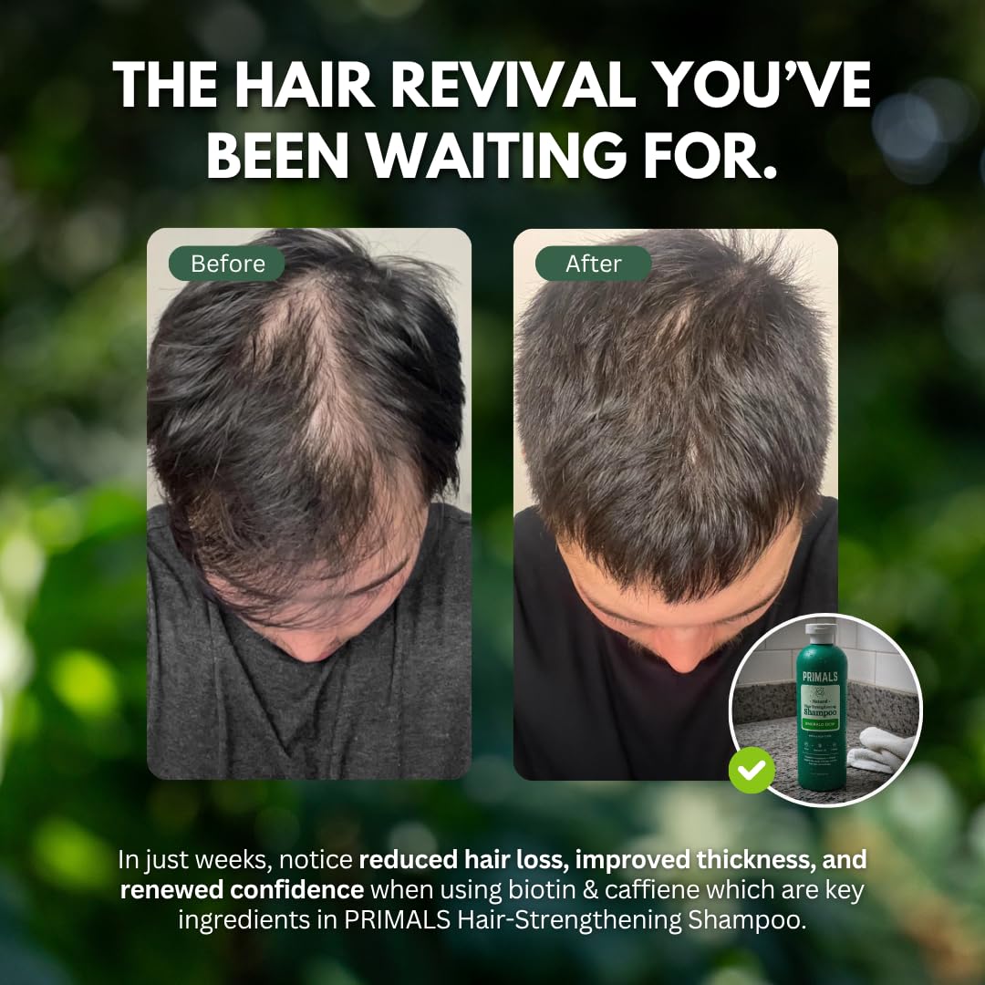 PRIMALS Paquete completo de ducha limpia, cabezal de ducha filtrado, champú fortalecedor del cabello y gel de baño natural, elimina cloro, flúor y metales pesados, cero sulfatos, parabenos o fragran