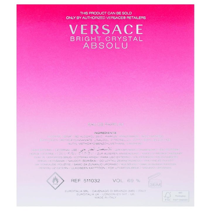 Versace Bright Crystal Absolu para mujer 3.0 oz Eau de Parfum Spray