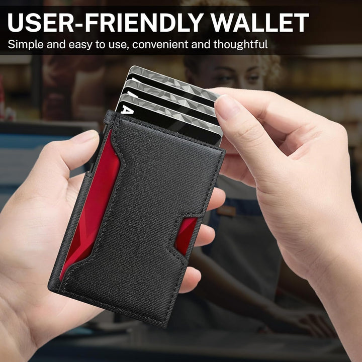 Meridova Cartera para hombres con clip para dinero, soporte delgado...