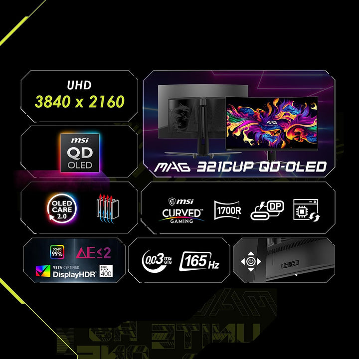 MSI MAG 321CUP QD-OLED Monitor de computadora de 32 pulgadas 3840 x...