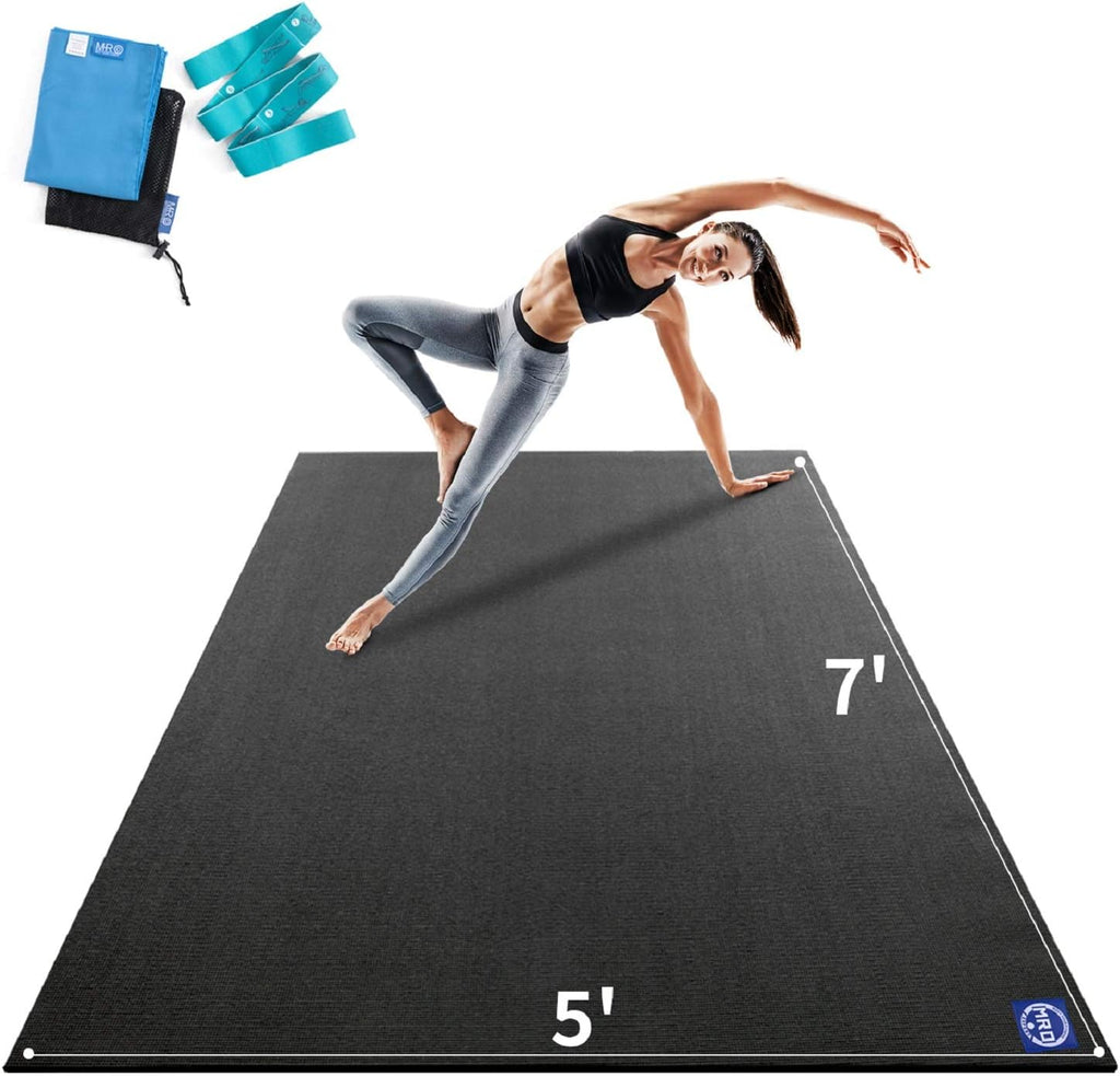 Extra Large Yoga Mat, 12'x6'/9'x6'/7'x5'/6'x4' (9MM)