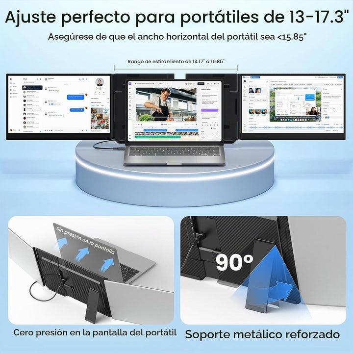 Extensor de pantalla para laptop, pantalla IPS FHD 1080P de 15.6 pu...