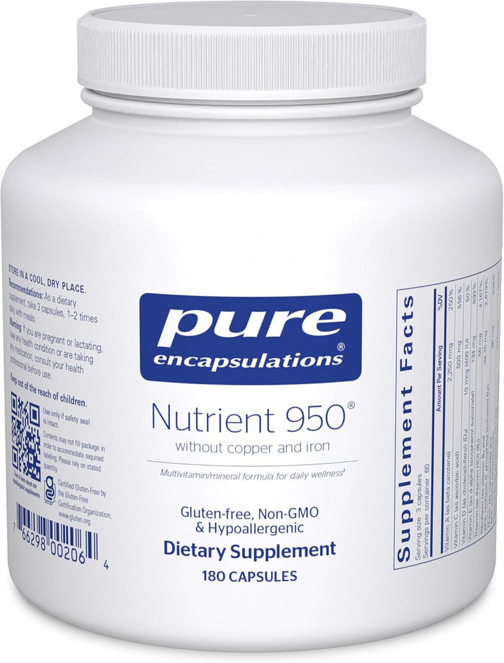 Pure Encapsulations Nutrient 950 sin cobre y hierro | Fórmula hipoa...