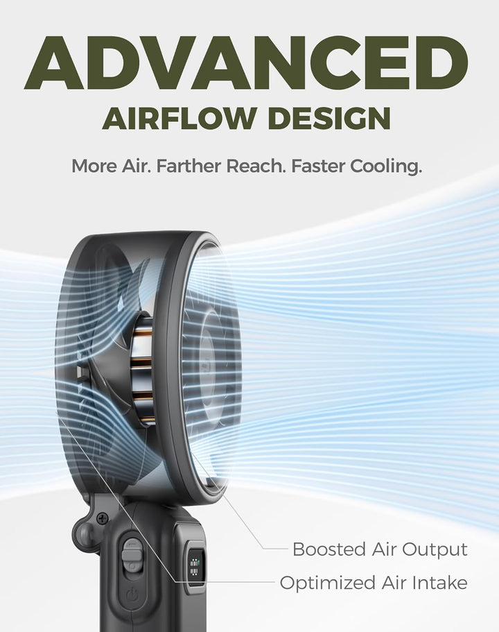 Diveblues Ventilador turbo portátil, ventilador de mano de 100 velo...