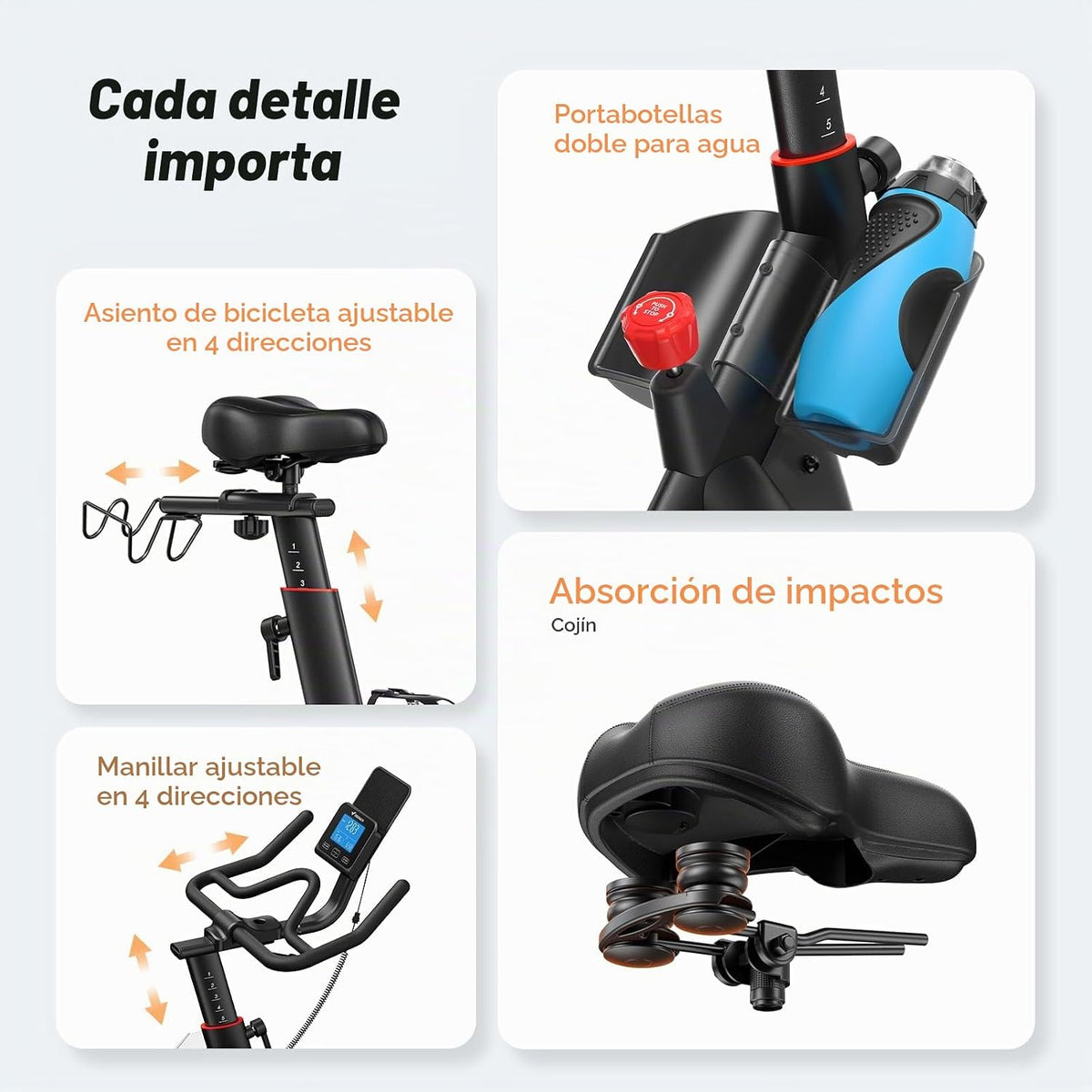 Merach Bicicleta de ejercicio magnética para gimnasio en casa, bajo ruido