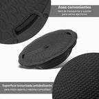 Balón entrenador Half Balance con banda de resistencia y balón de pilates (Azul/Negro)