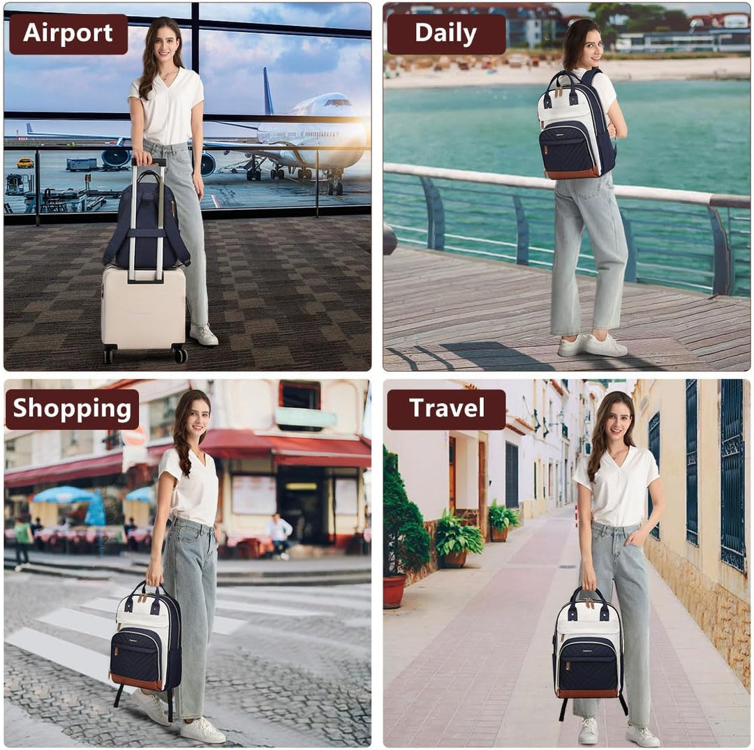 Mochila para laptop para mujer, se adapta a bolsa de laptop de 15.6...