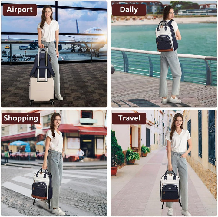 Mochila para laptop para mujer, se adapta a bolsa de laptop de 15.6...