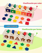 Coogam Juguetes Montessori Caja de Madera para Clasificación