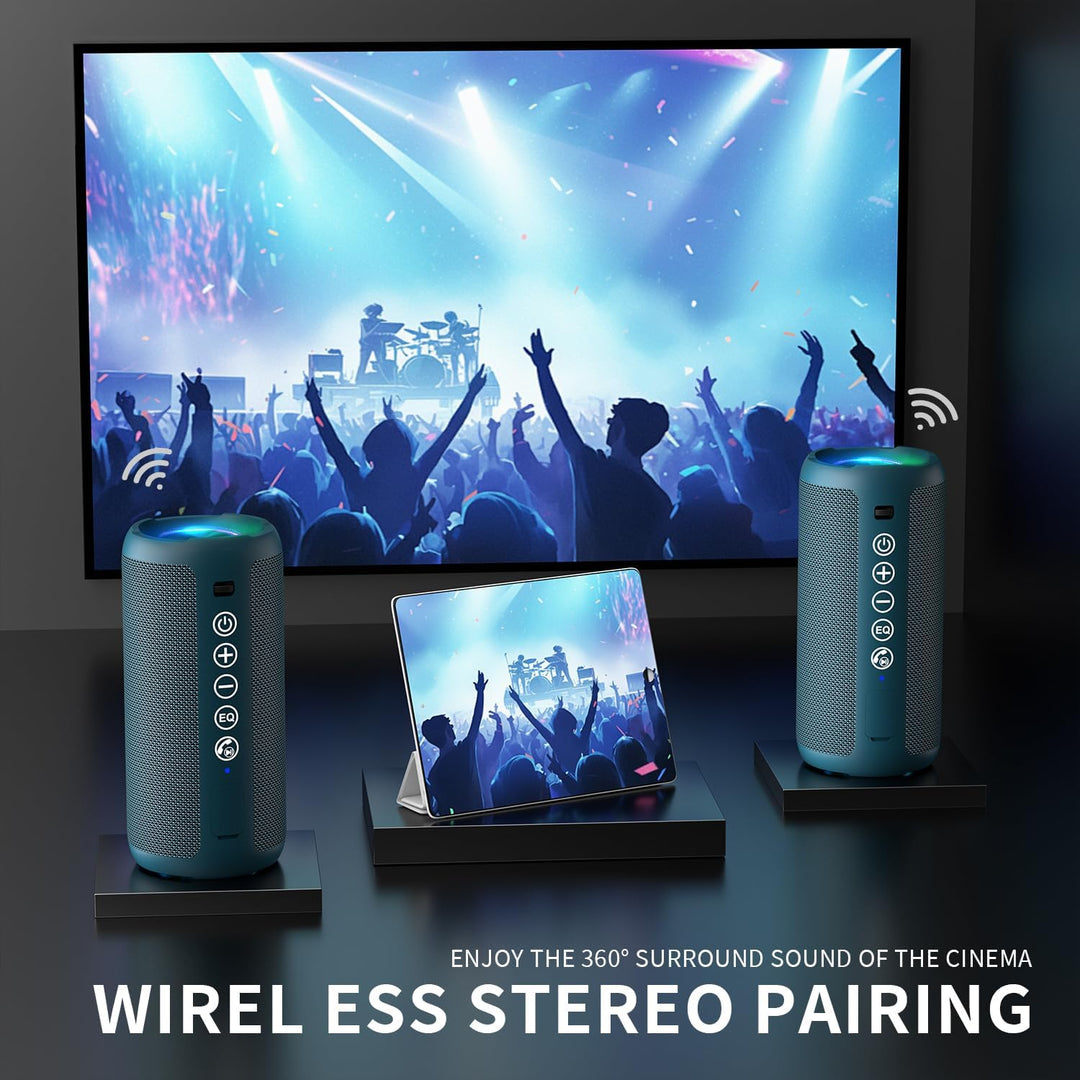 Ortizan Altavoz Bluetooth portátil: IPX7 impermeable, sonido fuerte...