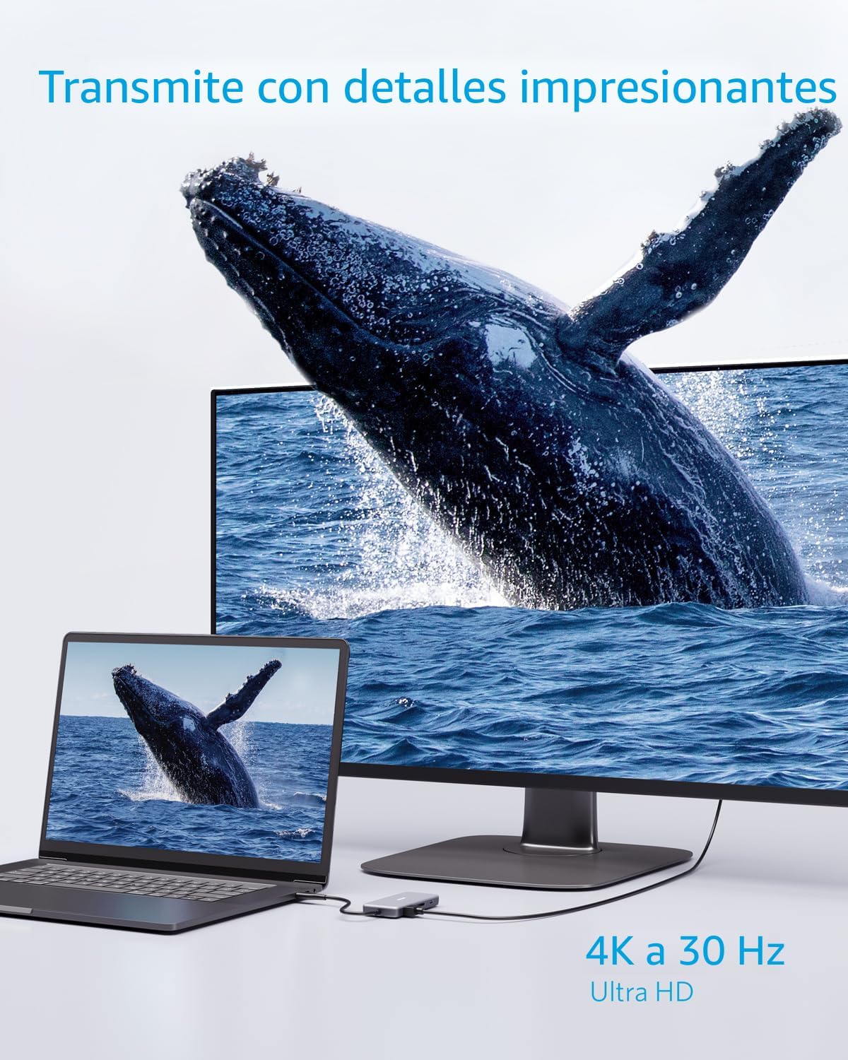 Anker Hub USB C (7 en 1), con HDMI 4K, suministro de energía de 85...