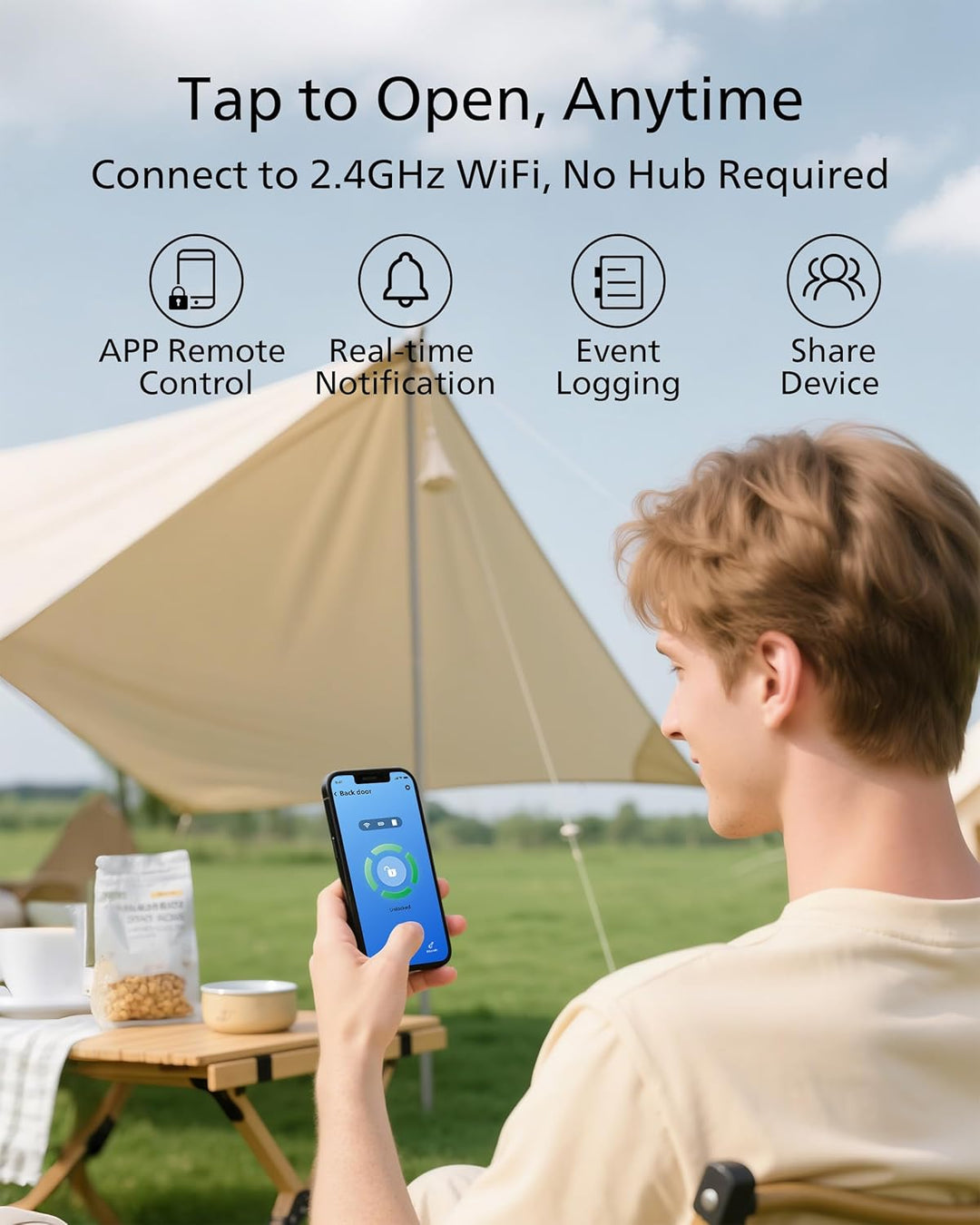 Cerradura de puerta con teclado WiFi Philips con asa, WiFi incorpor...