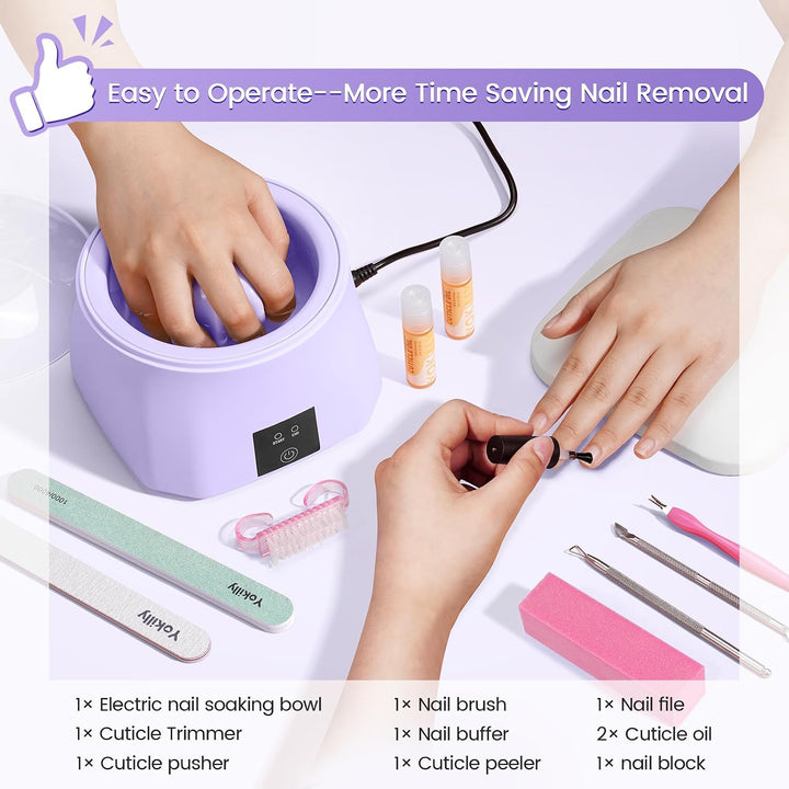 Yokilly Cuenco de Remojo de Uñas Calentado: 50% Más Rápido Cuenco d...