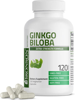 Bronson Ginkgo Biloba Extra Strength Apoya la función cerebral y so...
