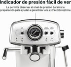 Hamilton Beach Slide & Lock - Máquina de café expreso con espumador de leche, varita de vapor para capuchino y café con leche, bomba de 15 barras y dos boquillas, depósito extraíble, compacto, diseño