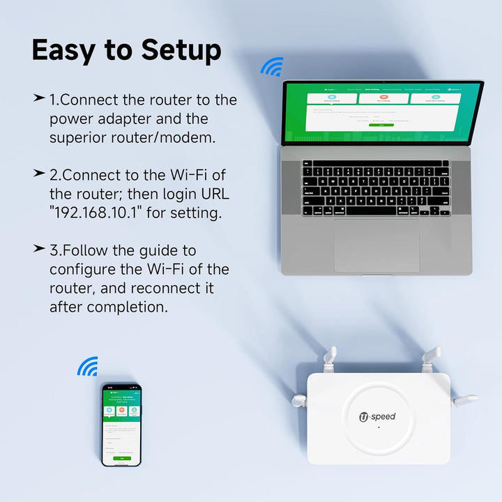 U-SPEED Enrutador WiFi AC1200 Router inalámbrico de doble banda, ve...