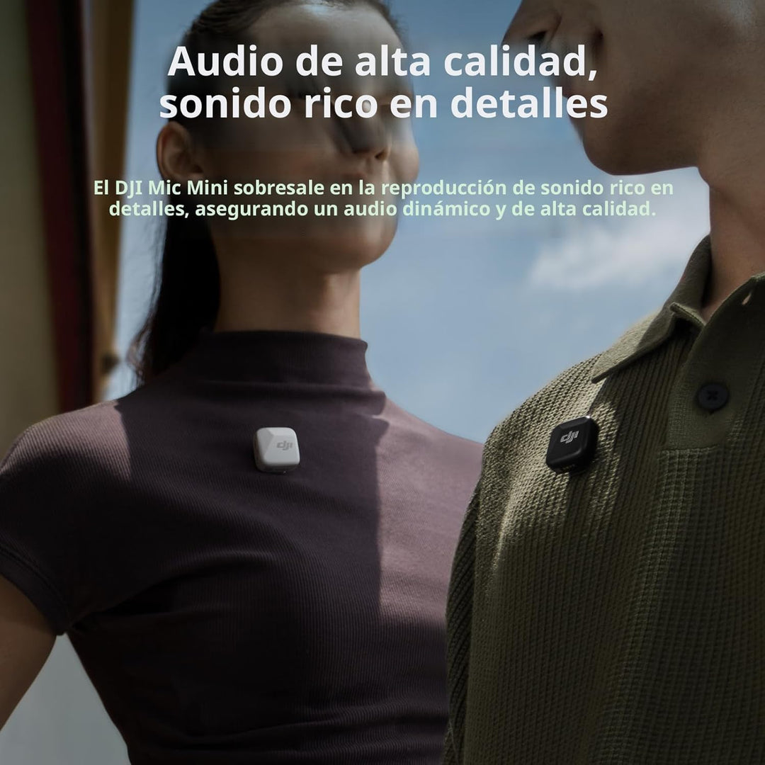 DJI Mini transmisor de micrófono (blanco ártico), ultraligero, micr...