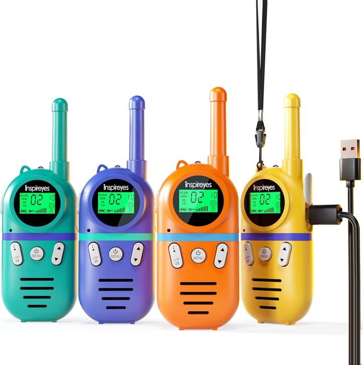 Inspireyes Walkie Talkies para niños recargables, rellenos de cesta...
