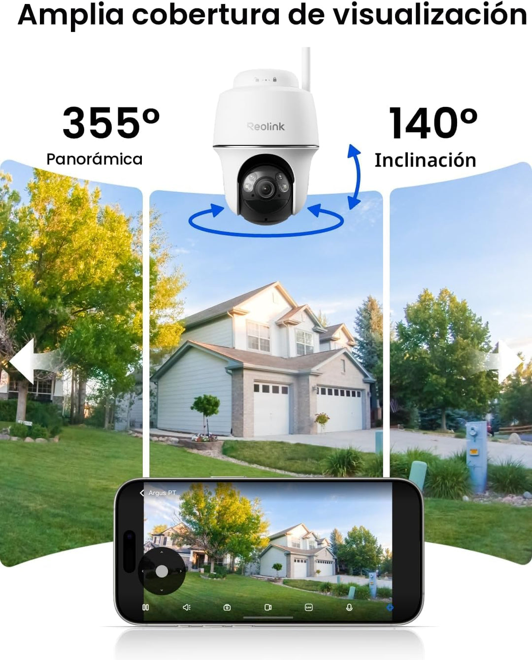 REOLINK Cámaras de seguridad solar de 5 MP inalámbricas para exteri...