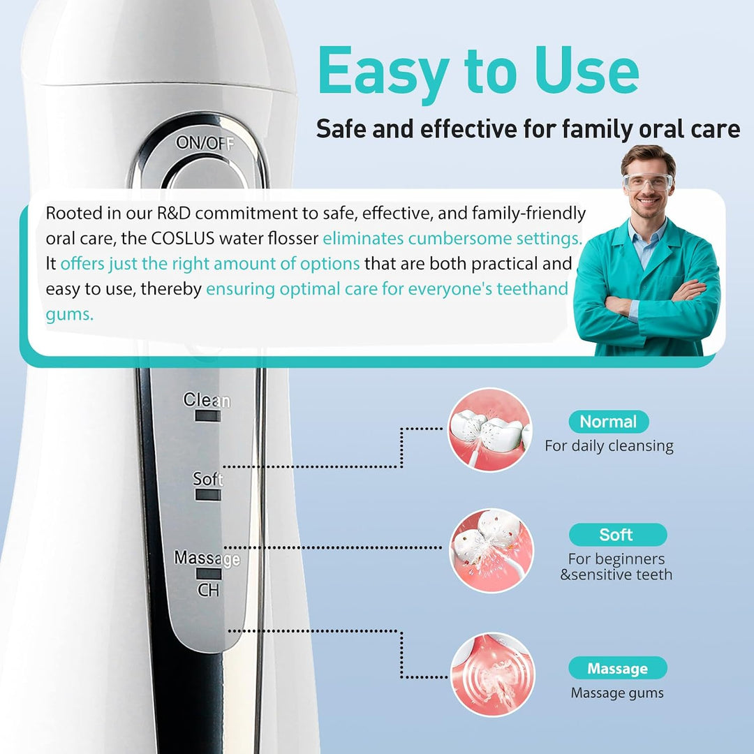 COSLUS Hilo Dental de Agua para Dientes: Irrigador Oral Portátil In...