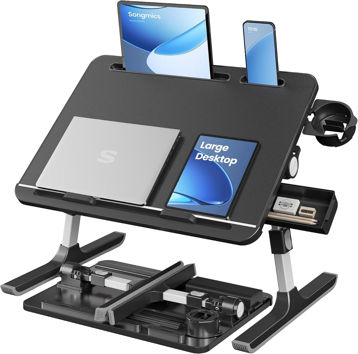 SONGMICS Escritorio para computadora portátil de cama, plegable