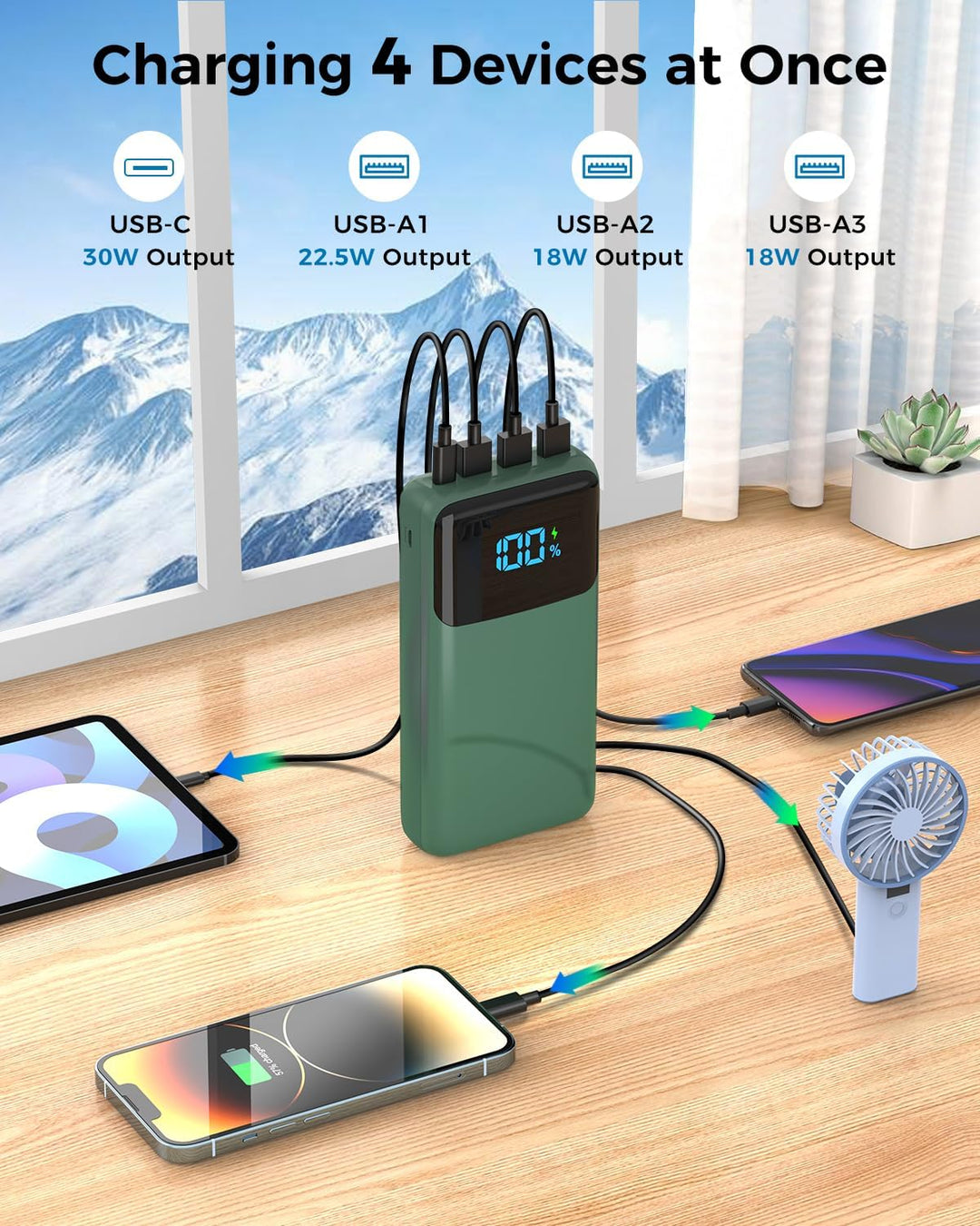Cargador portátil de 50000 mAh, USB-C PD 30 W, carga rápida, baterí...