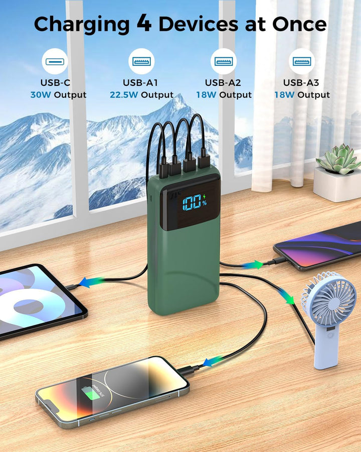 Cargador portátil de 50000 mAh, USB-C PD 30 W, carga rápida, baterí...
