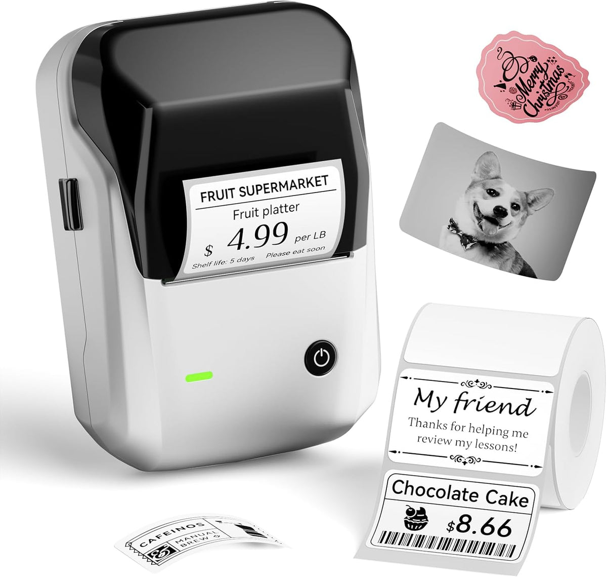 NIIMBOT B1 - Etiquetadora térmica Bluetooth de 2 pulgadas, color plateado