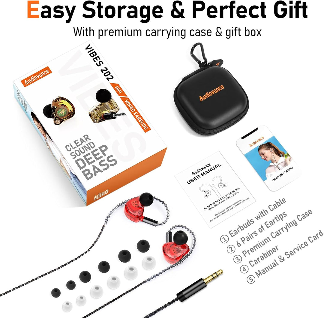 Vibes 202 - Auriculares con cable - Auriculares HiFi in Ear Monitor...