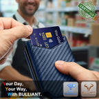 BULLIANT Billetera de cuero para hombre, tarjetero con clip para di...