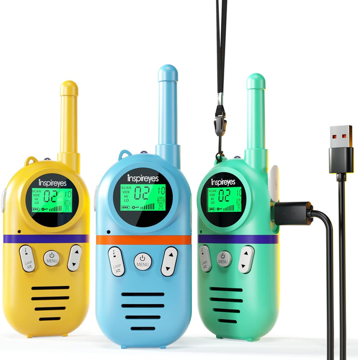 Inspireyes Walkie Talkies para niños recargables, juguetes para niñ...