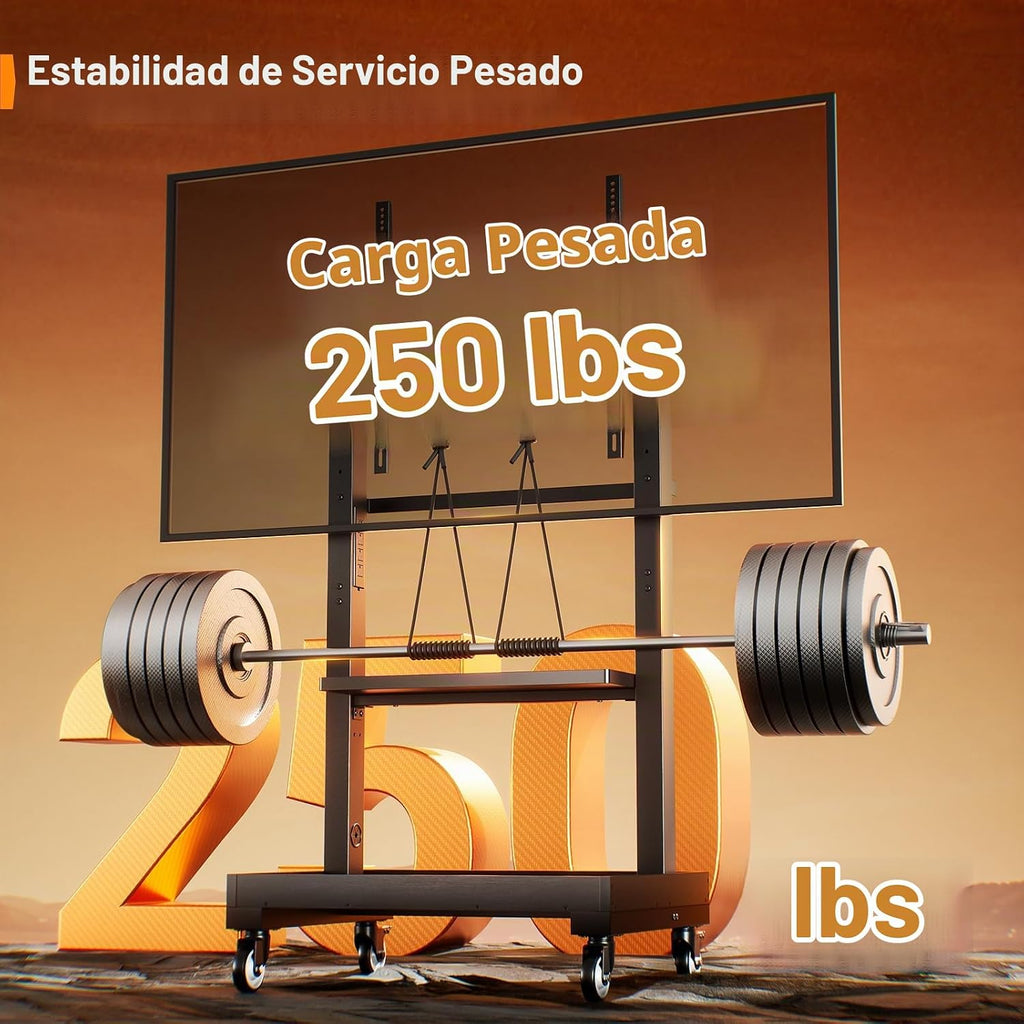 Lámpara Perlegear Soporte de TV rodante con toma de corriente para televisores de