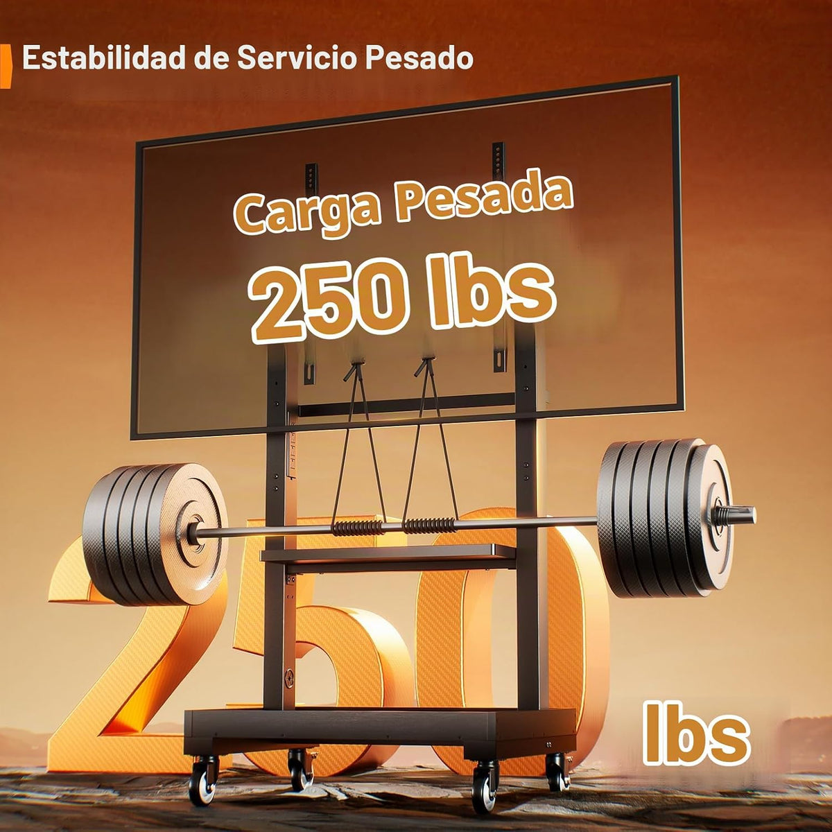 Lámpara Perlegear Soporte de TV rodante con toma de corriente para televisores de