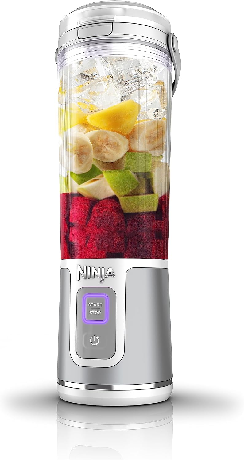 Ninja Blast Batidora portátil, inalámbrica, recipiente de 18 onzas, blanco